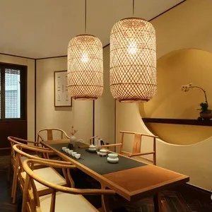 Modern Bamboo Pendant <b>Light</b> with Lightweight Woven Structure for Residential and Commercial Ceiling Lighting - Product Image 4