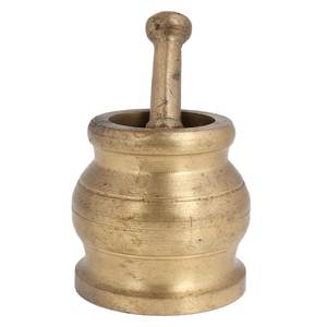 High Quality Brass Mortar And Pestle With Polish Finished For Manual <b>Coffee</b> And Spices <b>Grinder</b> Kitchenware Metal Imam Dasta - Product Image 3