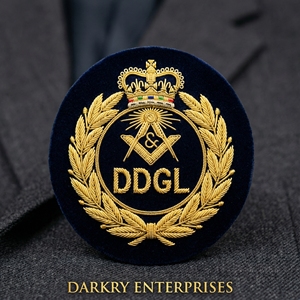 Parche de Alambre Bordado a Mano con Cruz Masónica Personalizada, Accesorios de Regalia Púrpura, Diseño de Insignia de Logia Personalizada - Product Image 4