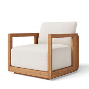 Conjunto de Sofás Modernos para Patio Exterior con Ratán Sintético y Madera, Cojines Suaves, Mesa de Centro Elegante y Diseño Resistente a la Intemperie - Product Image 4