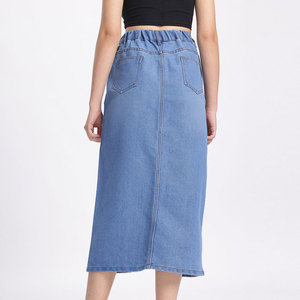 Wholesale Price Custom Pockets Women Denim Fabric Made Skirts Available In All Sizes - Product Image 1