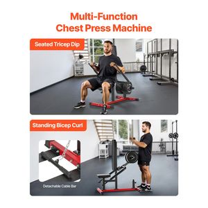 Supporto Regolabile per Dip con Barra per Cavi per Allenamento Bicipiti e Tricipiti - Product Image 5