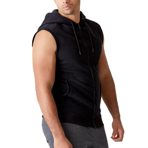 Oem Wholesale Price Men Autumn Solid <b>Workout</b> Sleeveless <b>Hoodies</b> for Gym Fitness-Spandex Cotton Slim Fit Anti-shrink Eco-Friendly - Product Image 6