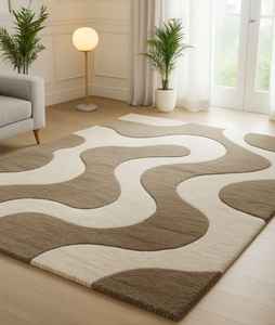 Alfombra de Lana Hecha a Mano, Alfombra de Lana de Diseño Personalizado de Lujo, Alfombra de Lana Hecha a Mano al por Mayor para Sala de Estar, Textiles Indios H/L - Product Image 1