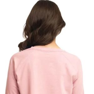 Camiseta de manga larga rosa para mujer, con cuello curvo, estilo casual, holgada, tipo jersey, lisa, básica, para uso diario, túnica a la moda A - Product Image 4