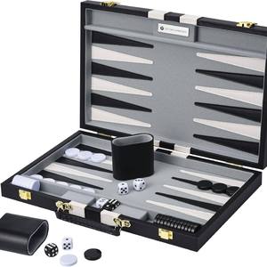 Roll up Travel PU Leather <b>Backgammon</b> Portable Wedding Gift Travel <b>Backgammon</b> <b>Set</b> Roll-up Suede <b>Backgammon</b> - Product Image 5