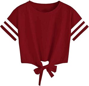 เสื้อยืดเด็กผู้หญิงสไตล์ใหม่ คอกลม แขนสั้น ลายดอกไม้ พิมพ์ลายทั้งตัว เอวธรรมชาติ สำหรับงานปาร์ตี้ฤดูร้อน - Product Image 5