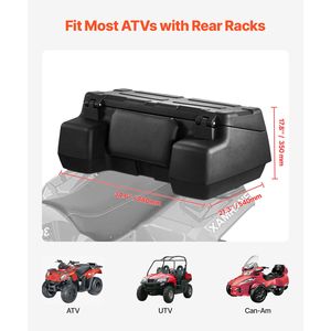 Waterproof 95L ATV Rear Storage <b>Box</b> with Padded Backrest LLDPE Lockable <b>Gear</b> Storage Fits Most ATVs - Product Image 3