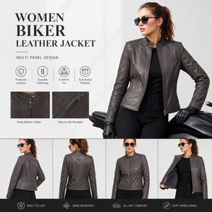 High Quality <b>Leather</b> <b>Jacket</b> Women Custom Professional Manufacture <b>Leather</b> Biker <b>Jacket</b> Ladies Vintage <b>Leather</b> <b>Jackets</b> Women - Product Image 4