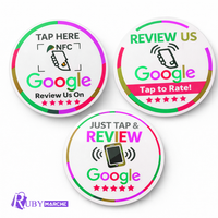 Carte NFC Google Review Mini Tag personnalisée avec logo, en PVC intelligent à bande magnétique 860-960 MHz, pour la collecte de commentaires clients