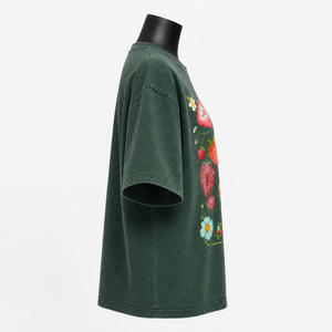 Camiseta Verde Extra Grande Personalizada para Mujer, con Estampado de Frutas, Manga Corta, Informal, de Algodón, Precio Económico al por Mayor, Transpirable - Product Image 2