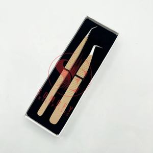 Pinzas para pestañas desnudas de volumen de 90 grados con logotipo personalizado gratis Pinzas para pestañas de Punta rápida de acero inoxidable Etiqueta privada de alta calidad - Product Image 3