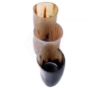 Best Quality Short Buffalo Black Horn Viking Drinking Beer Glasses Natural Horn Glass - Product Image 1