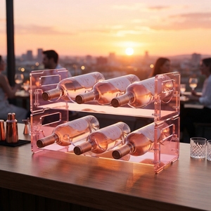 Luxury Acrylic Wine <b>Display</b> Stand Clear Bottle Holder Retail Counter Wine Rack Custom Acrylic <b>Display</b> Fixture - Product Image 1