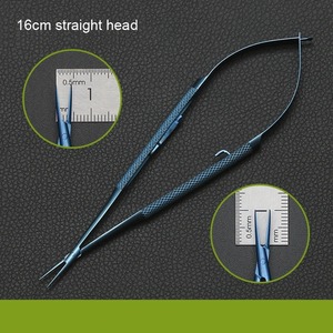 1 pièce Porte-aiguilles Castroviejo avec verrouillage, pointe droite et courbée, pince à clipser, outils pour paupières en titane, outils de précision en titane - Product Image 4