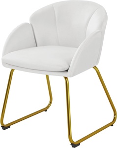 Chaise de salle à manger classique de style européen avec revêtement en tissu et pieds dorés, chaises de salle à manger modernes et confortables pour usage commercial - Product Image 5