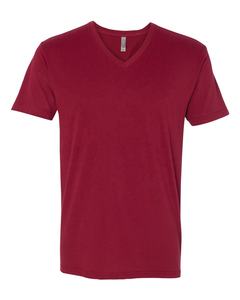 Camiseta con cuello en V Sueded-6440 Cardinal manga corta cuello en V hombres camiseta transpirable manga corta Camiseta ajustada cuello en V - Product Image 1