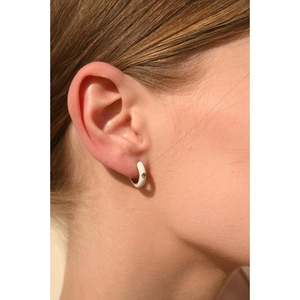 14K <b>Solid</b> <b>Gold</b> Enamel <b>Huggie</b> Hoop Diamond Stud Earrings for Wedding Anniversary - Product Image 6