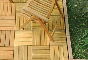 High Quality Modern Dual Lock <b>Interlocking</b> Square Outdoor Deck <b>Tiles</b> Wood Grain 300x300mm Waterproof Fireproof Pool Workshop - Product Image 5