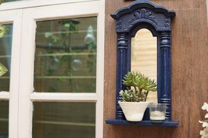 Vintage Wooden <b>Wall</b> <b>Mirror</b> with Shelf Decorative Rustic Accent <b>Mirror</b> Handmade Carved Frame <b>Mirror</b> <b>for</b> Home Decor - Product Image 2
