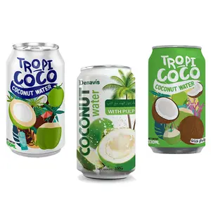 Água de coco 100% natural do Vietnã, frutas frescas de coco - Disponível com polpa de coco ou bebida enlatada Ampla variedade de sabores