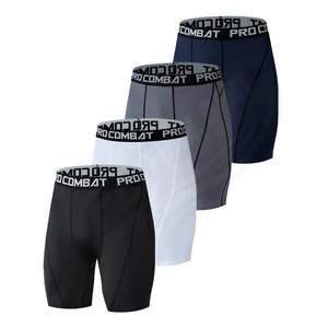 Men's Compression Sportswear Leggings for Running Yoga Training Gym Pants Sports <b>Shorts</b>-100% Cotton Knitted Mid Print Design - Product Image 1