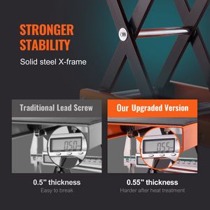 Sollevatore a Forbice per Moto con Piattaforma Larga da 1100 LBS, Perno di Sicurezza e Supporto a Manovella Centrale da 3.7-13.8 Pollici - Product Image 4