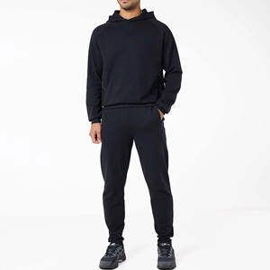 Ensemble de survêtement pour homme, design tendance, logo personnalisé, sweat-shirt à manches raglan noires et pantalon de jogging à jambes droites, streetwear, jogging, sweat-shirt pour homme - Product Image 4