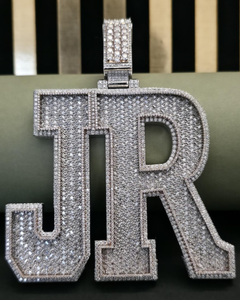 Iced Out Custom VVS Moissanite Baguette <b>Pendant</b> Hip Hop <b>Pendant</b> 925 <b>Silver</b> Iced Out <b>Pendant</b> <b>Initial</b> Latter <b>Pendant</b> For Men's - Product Image 1