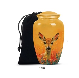Elegante urna de cremación de ciervo rosa, urna de ciervo rosa para cenizas, urna conmemorativa de vida silvestre para cenizas de adultos, urna funeraria decorativa hecha a mano. - Product Image 6