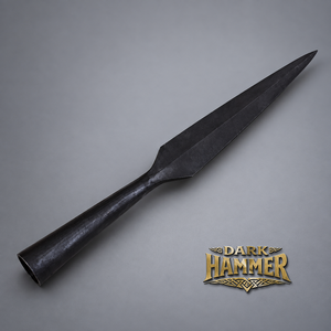 Punta de Lanza de Hierro Forjada a Mano, Forma de Hoja Larga, Estilo Medieval, con Encaje para Eje de Madera - Product Image 1