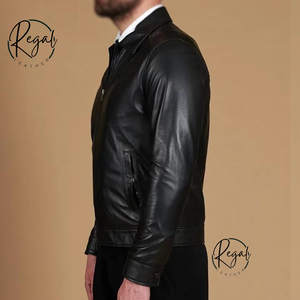 Chaqueta de cuero negra para hombre, estilo blazer vintage, para hombre y mujer - Product Image 6