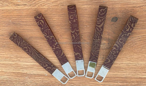 Nouveau véritable fait à la main Western élégant en cuir gaufré porte-poignet porte-clés imprimé floral porte-clés personnalisés en cuir véritable bracelets - Product Image 4