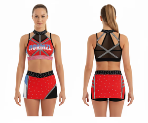 Women’s Cheerleading Practice Wear – <b>Crop</b> <b>Top</b> Bra & Shorts Set, OEM Custom <b>Dance</b> Training Suit, Performance Activewear - Product Image 1