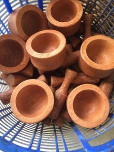 Mortier et pilon en bois pour épices, herbes et médicaments, ensemble de deux pièces - Product Image 6