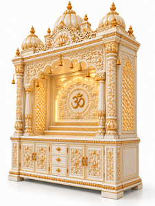 Marble Look Hand Carved Wooden <b>Mandir</b> Bollywood-Style Wooden Pooja <b>Mandir</b> with Domes Hindu Pooja <b>Mandir</b> in Solid Teak Wood USA - Product Image 6