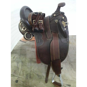 Selle de cheval noire australienne professionnelle, style traditionnel, équipement d'équitation pour la randonnée équestre, le ranch et l'équitation quotidienne - Product Image 5