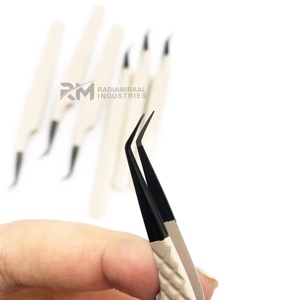 Pinzas para Pestañas RMI Super May de la Mejor Calidad, Punta Plateada, Ángulo de 90/45 Grados, Acero Inoxidable de Precisión - Product Image 1