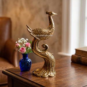 Sculpture de paon en laiton de style antique, couleur personnalisée et design personnalisable, figurine décorative faite à la main pour la décoration de maison de luxe - Product Image 3