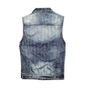 Servicio de Fabricación Profesional Personalizado, Chaleco Vaquero Desgastado de Alta Calidad y Estilo, Cuello Alto, Algodón, Resistente al Viento - Product Image 2