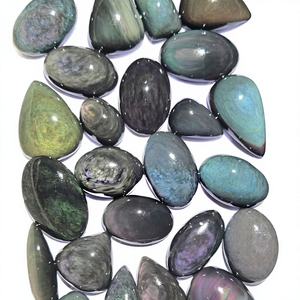 Lote al por mayor de cabujones de obsidiana arcoíris natural de alta calidad, gemas sueltas de obsidiana con brillo de ojo de arcoíris para la fabricación de joyas. - Product Image 1