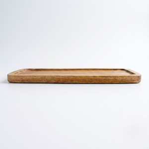 Bandeja de madera para servir de 40x20cm, rectangular, para desayuno, con borde elevado, bandeja de madera natural, bandeja rectangular grande - Product Image 2