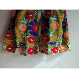 Veste en velours rose artisanale avec broderies florales et d'animaux, qualité supérieure, velours ultra doux, prix d'usine, cadeau - Product Image 3