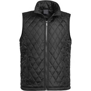Chaleco Acolchado Negro para Hombre, Cuello Alto, Cierre de Cremallera, Cortavientos, Ropa de Invierno Informal, Sin Mangas, Estilo Puffer - Product Image 2