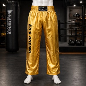 Pantalon de kick-boxing unisexe pour adultes, durable, pour l'entraînement sportif, avec coutures renforcées, tissu extensible respirant, devant renforcé - Product Image 1