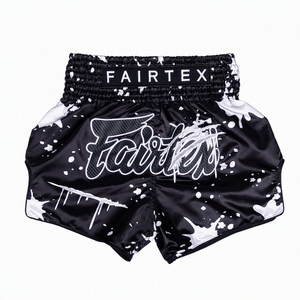 Shorts de Muay Thai Fairtex personnalisés noir et or, imprimé effet goutte d'eau, coupe classique, unisexe, vêtements de MMA, respirant, extensible, léger, sans couture - Product Image 4