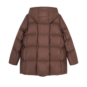 Chaqueta Acolchada Larga con Capucha para Mujer, Color Beige, Ecológica, Impermeable, con Cierre, para Invierno, Modelo 2026 - Product Image 4