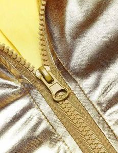 Chaqueta Bomber Dorada Metálica para Hombre, Chaqueta Varsity Brillante, Ropa de Calle para Fiestas Disco y Actuaciones en Escenario, OEM Personalizado - Product Image 4
