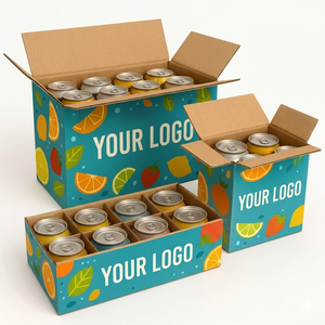 Caja de Envío para Bebidas de Cartón Corrugado Reciclado Personalizada con Impresión Digital Flexográfica para Latas, Solución de Empaque de Grado Alimenticio - Product Image 3