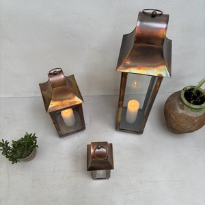 Trending Style <b>Copper</b> Flame Finish Metal Candle Holder <b>Lanterns</b> for Home and Patio Decorations - Product Image 3